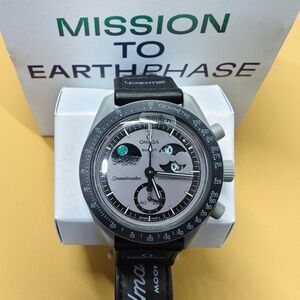 Swatch X Omega Bioceramic Moonswatch Mission To Earthphase Watch